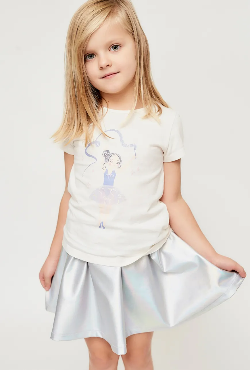 T-shirt dziewczęcy z nadrukiem baletnicy - 5.10.15.