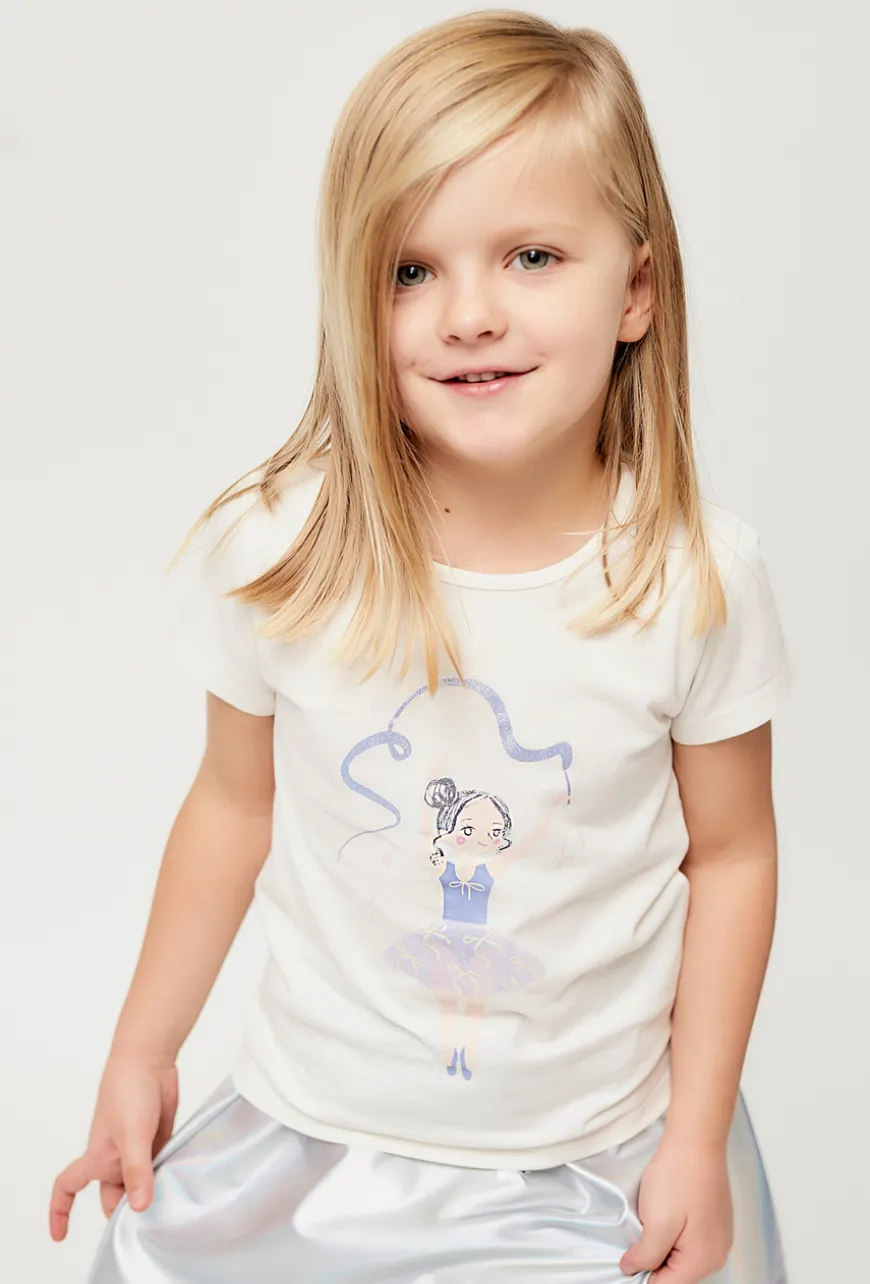 T-shirt dziewczęcy z nadrukiem baletnicy - 5.10.15.