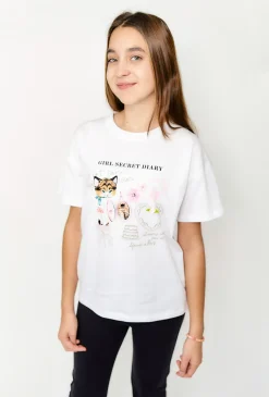 T-shirt dziewczęcy z nadrukiem