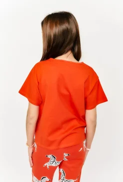 T-shirt dziewczęcy z wiązaniem