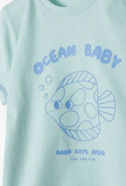 T-shirt niemowlęcy dla chłopca z rybką