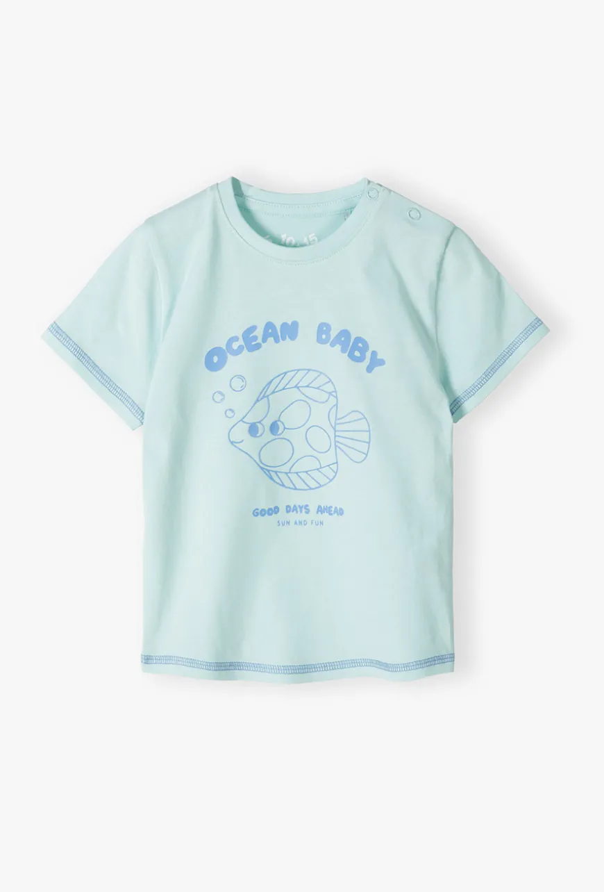 T-shirt niemowlęcy dla chłopca z rybką