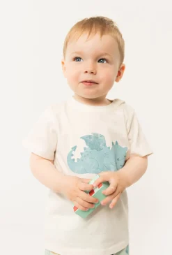 T-shirt niemowlęcy - niebieski ze smokiem