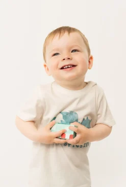 T-shirt niemowlęcy - niebieski ze smokiem