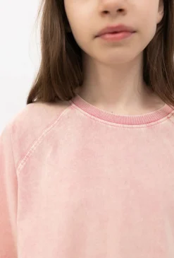T-shirt oversize z efektem sprania dla dziewczynki