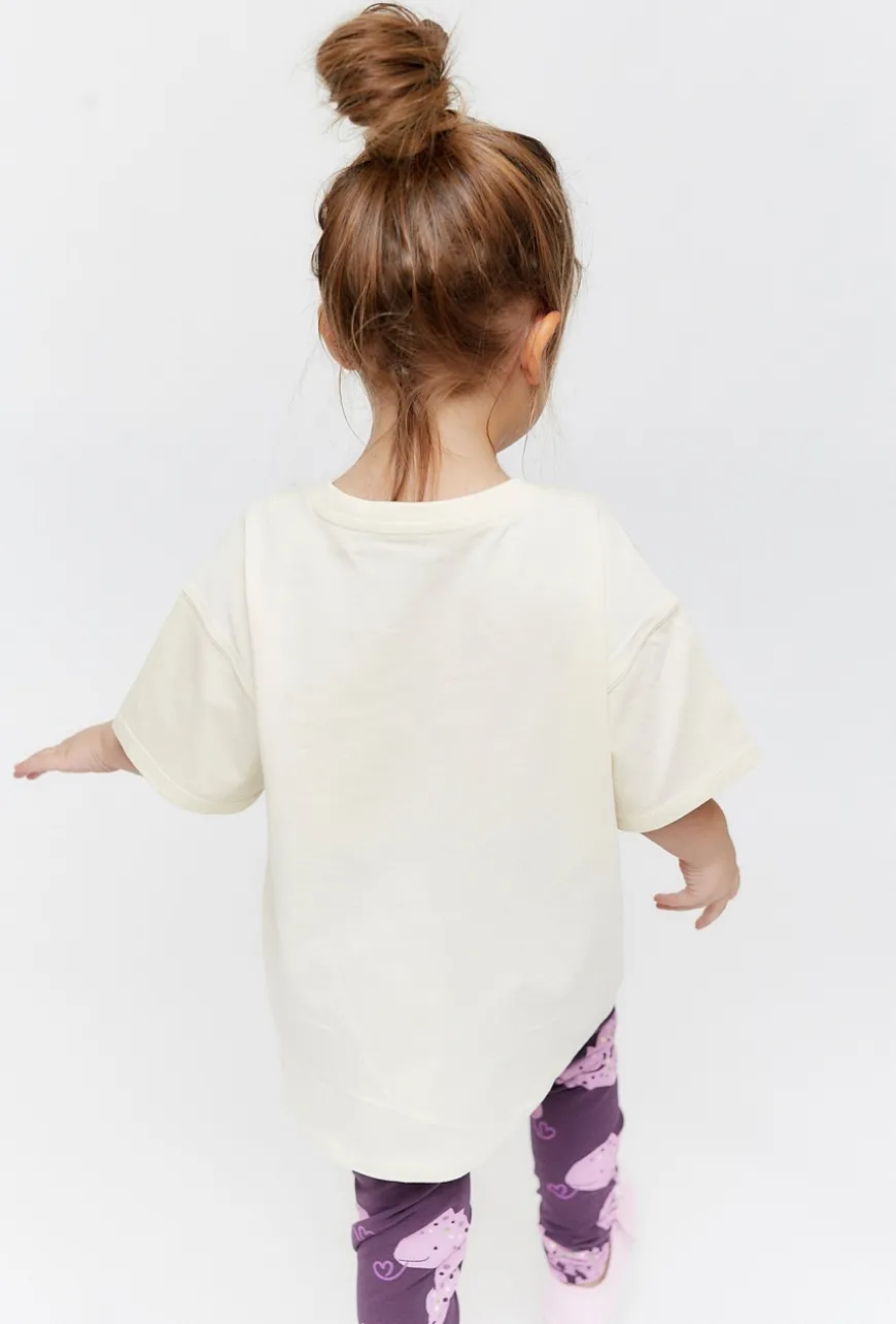 T-shirt oversize z nadrukiem kameleona