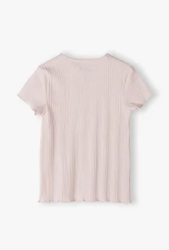 T-shirt prążkowany dla dziewczynki
