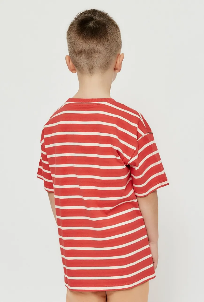 T-shirt w paski dla chłopca