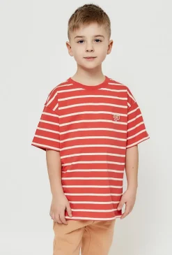 T-shirt w paski dla chłopca