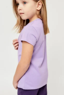T-shirty dla dziewczynki - czerwony i fioletowy 2pak