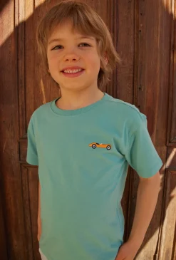 T-shirt z haftowanym samochodem