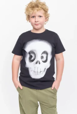 T-shirt z nadrukiem zabawnej czaszki