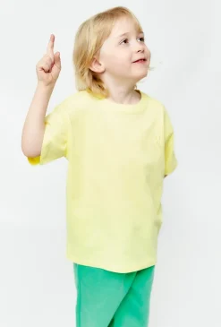 Żółty t-shirt dziecięcy z haftem