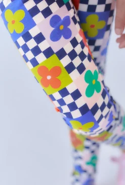 Wielokolorowe legginsy dziewczęce kolorowy print