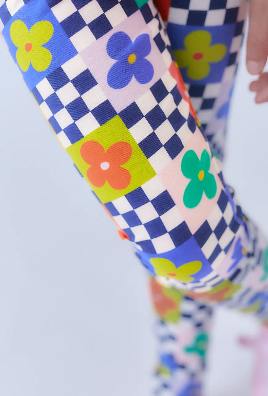 Wielokolorowe legginsy dziewczęce kolorowy print