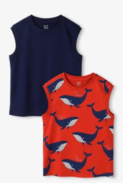 Zestaw 2 koszulek bez rękawów dla chłopca