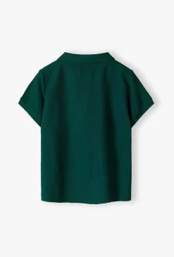 Zielony t-shirt chłopięcy kołnierzykiem polo - 5.10.15.
